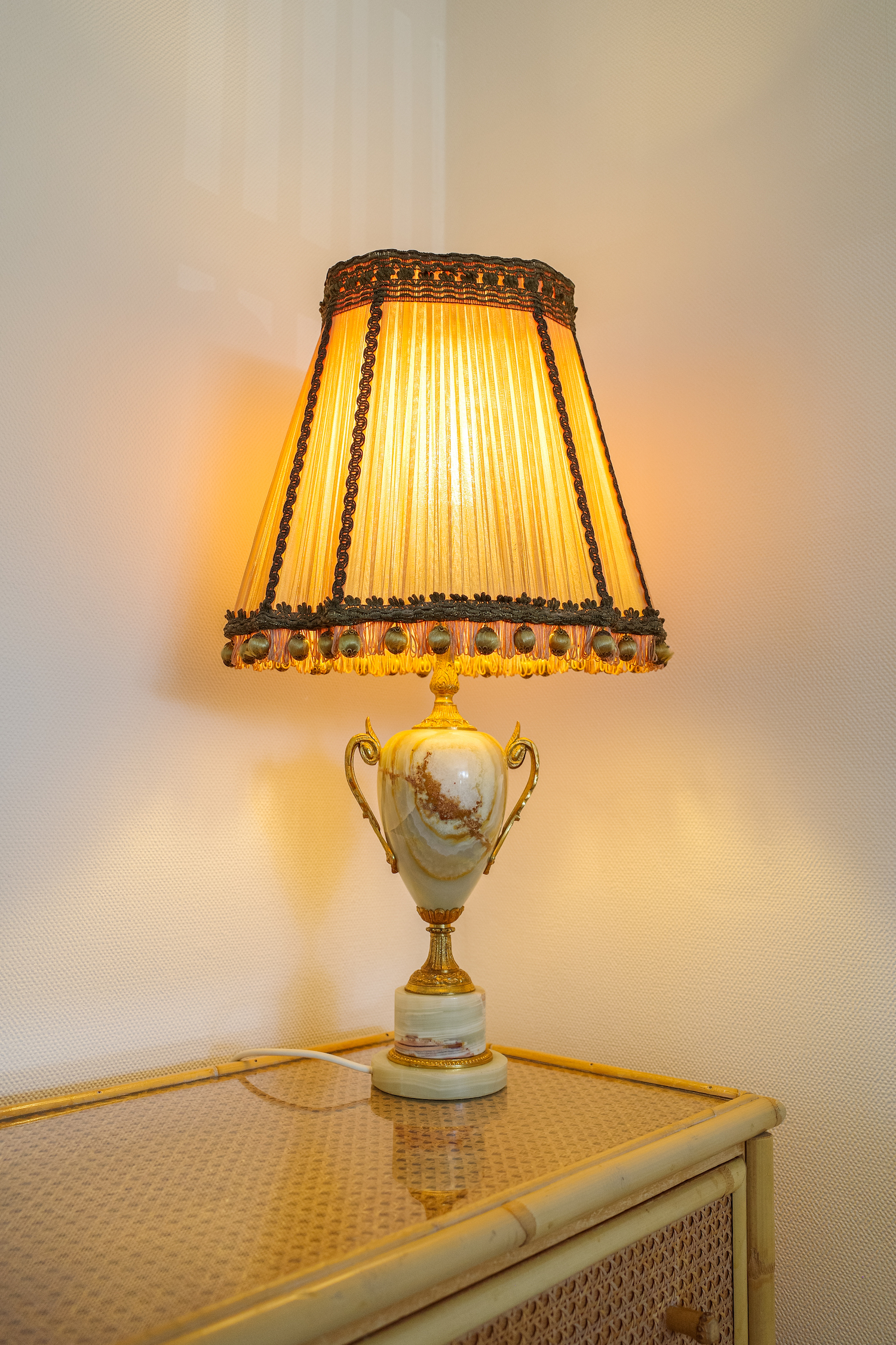 Onyx Marble Table Lamp with Shade