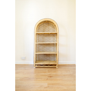 Wicker Arched 4 Tier Shelving Unit / Bookcase / Plant Stand