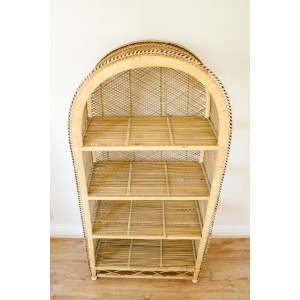 Wicker Arched 4 Tier Shelving Unit / Bookcase / Plant Stand