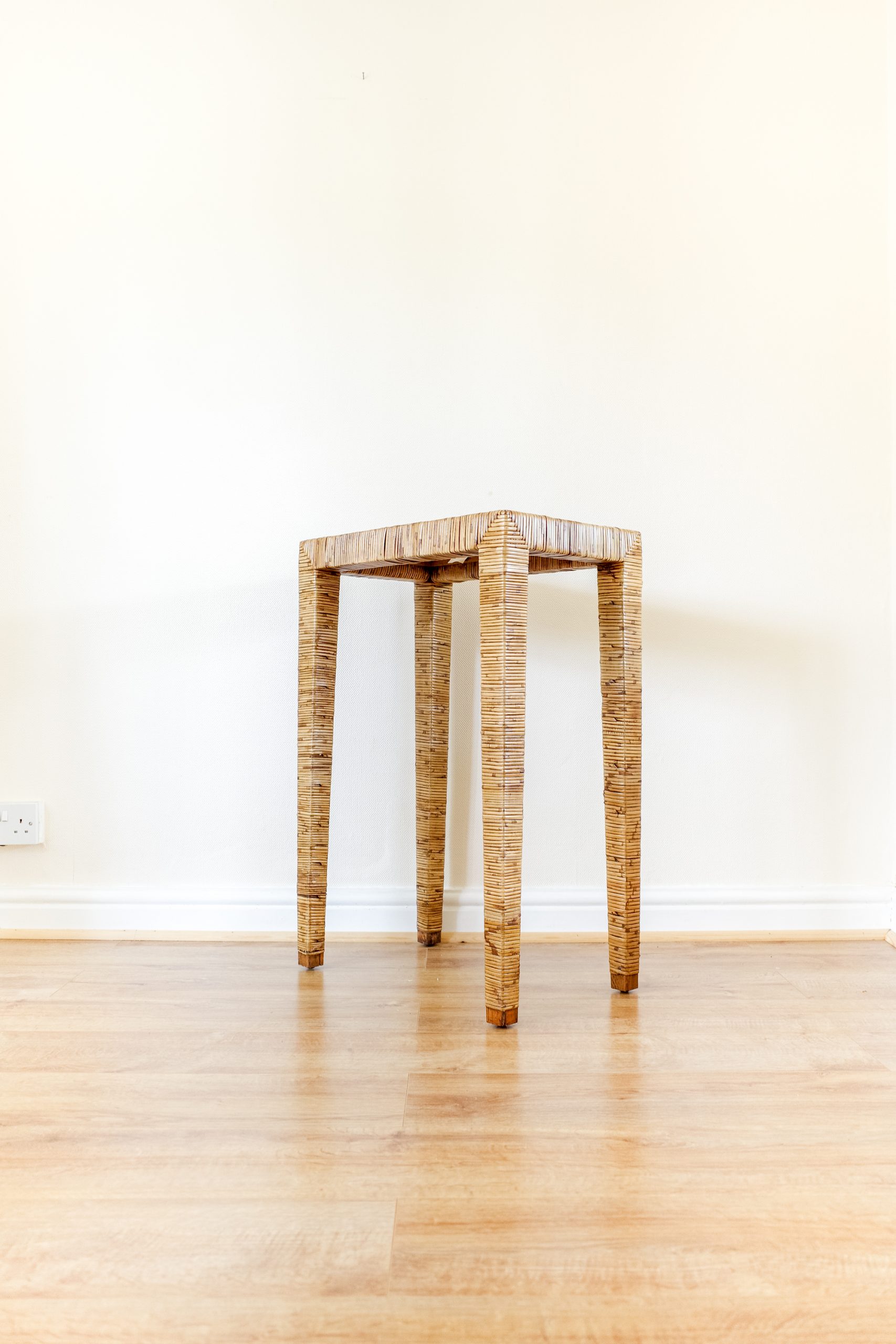 Wicker Tall Console Table / Lamp Table