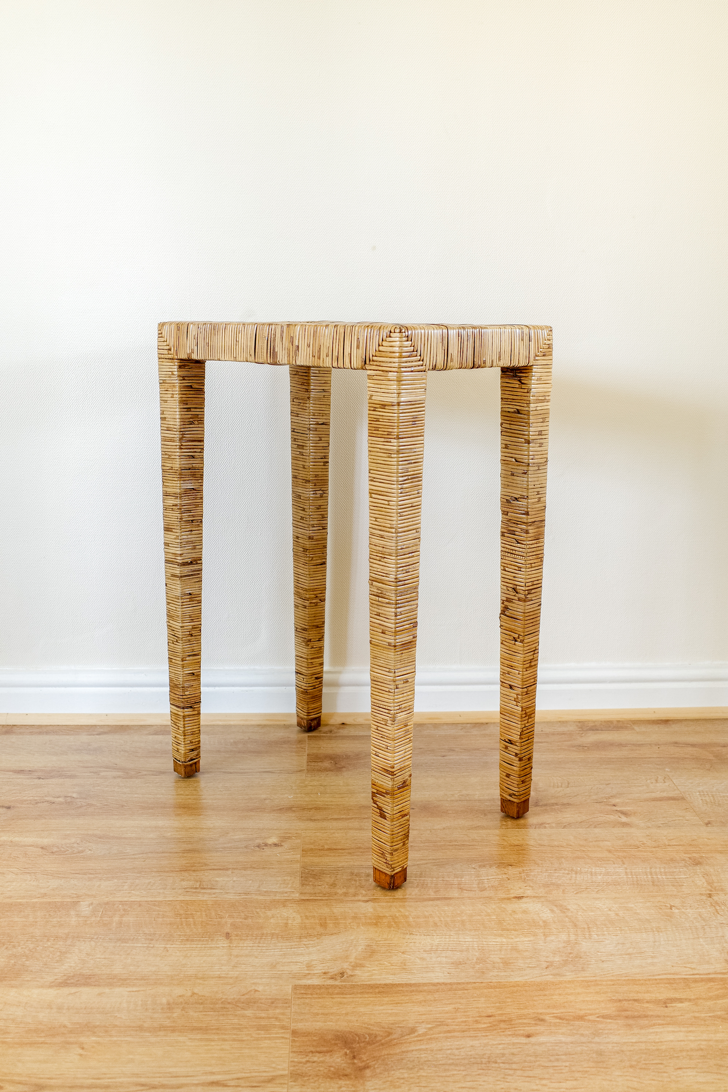 Wicker Tall Console Table / Lamp Table