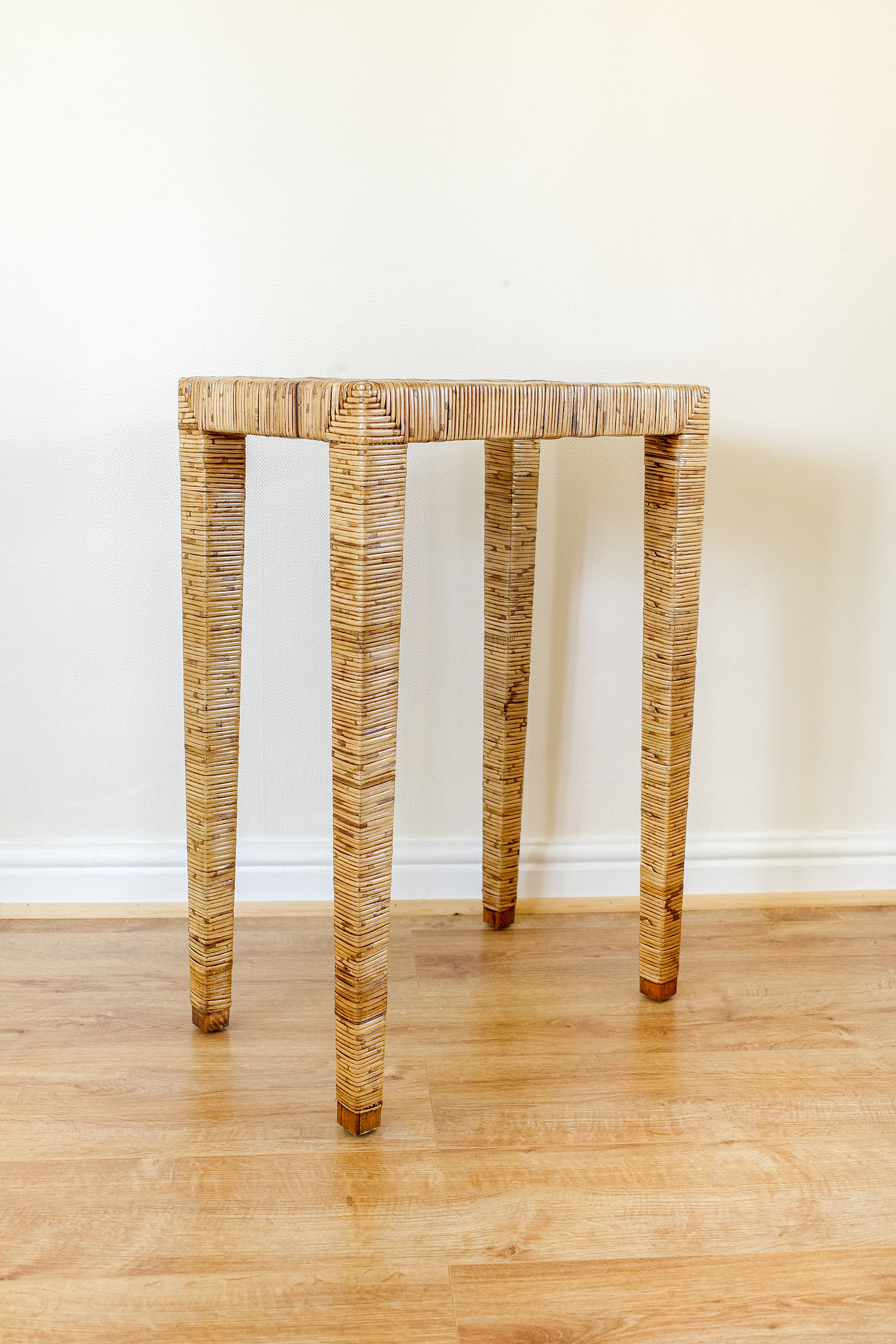 Wicker Tall Console Table / Lamp Table