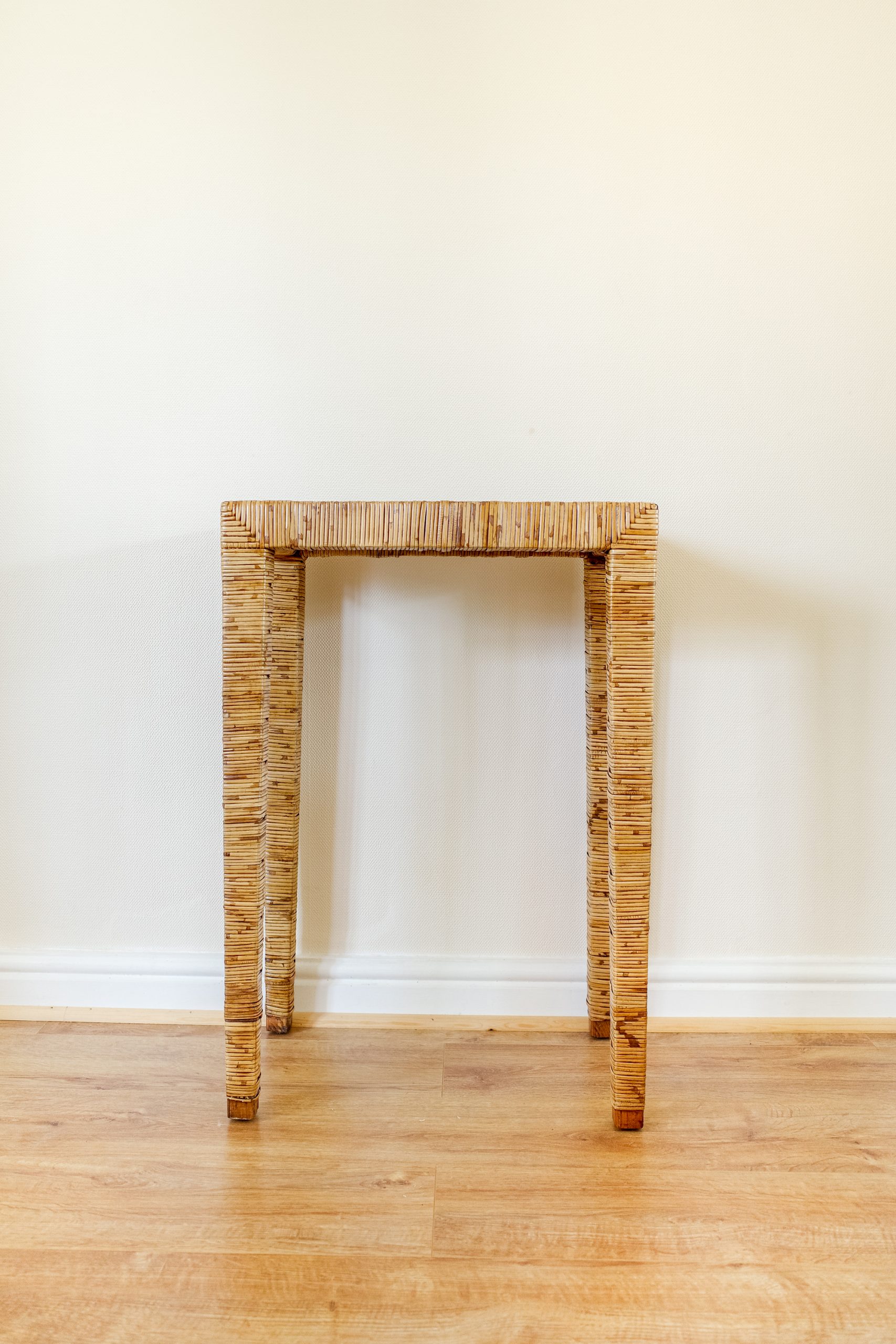 Wicker Tall Console Table / Lamp Table