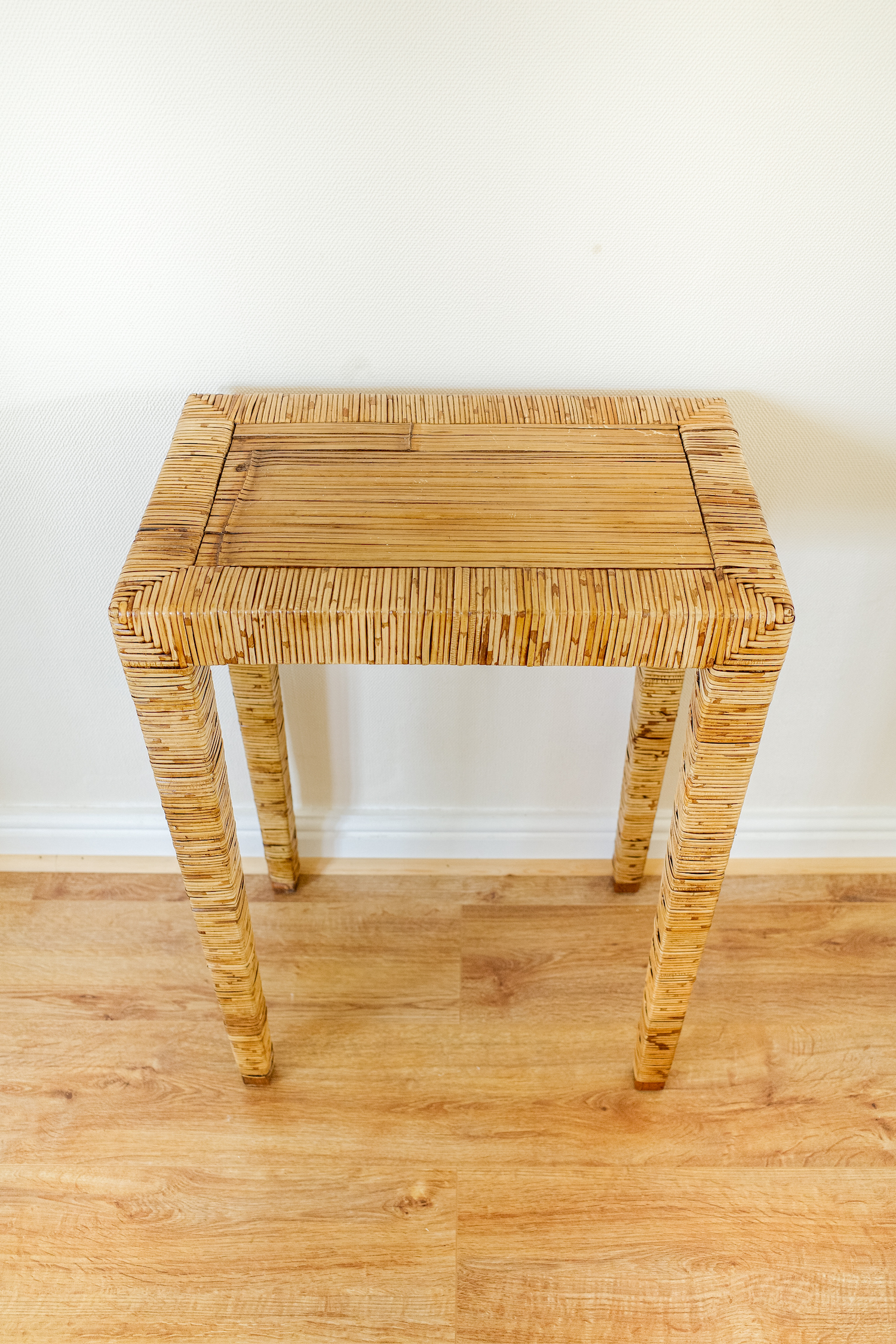 Wicker Tall Console Table / Lamp Table