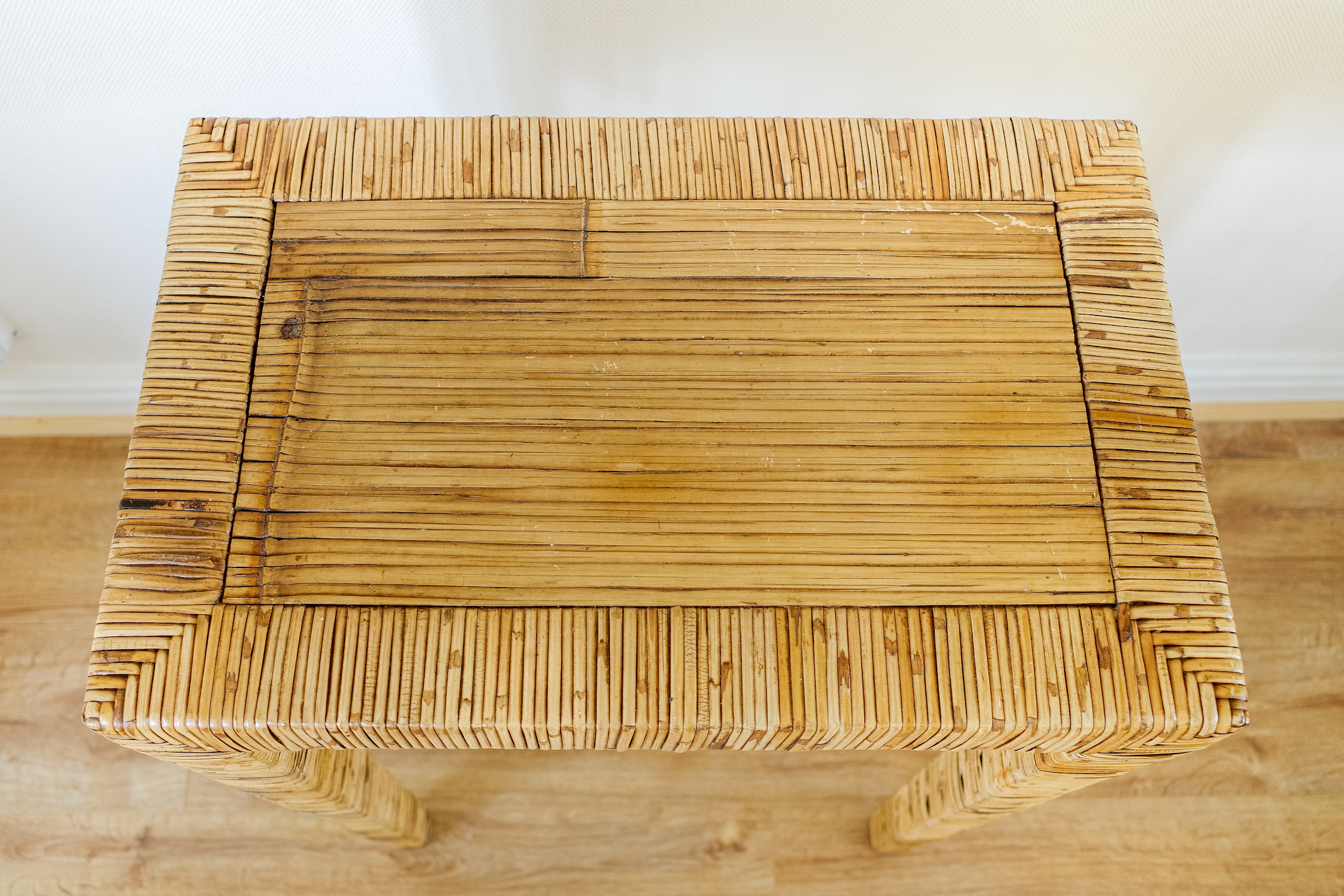 Wicker Tall Console Table / Lamp Table