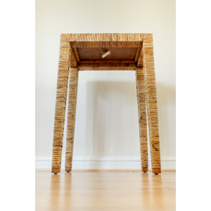 Wicker Tall Console Table / Lamp Table