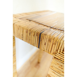 Wicker Tall Console Table / Lamp Table