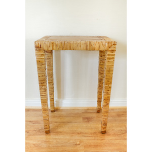 Wicker Tall Console Table / Lamp Table