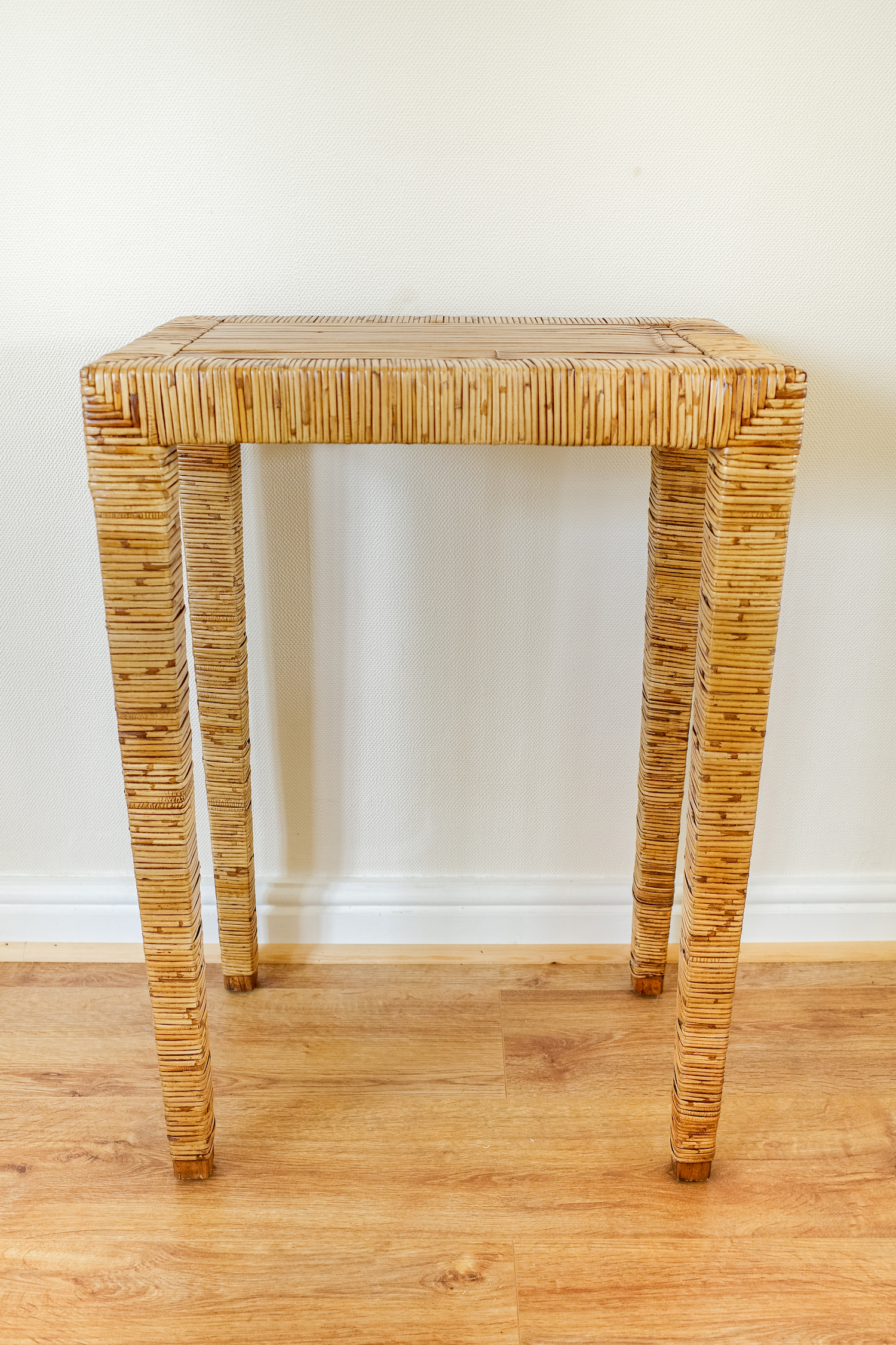 Wicker Tall Console Table / Lamp Table