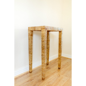 Wicker Tall Console Table / Lamp Table