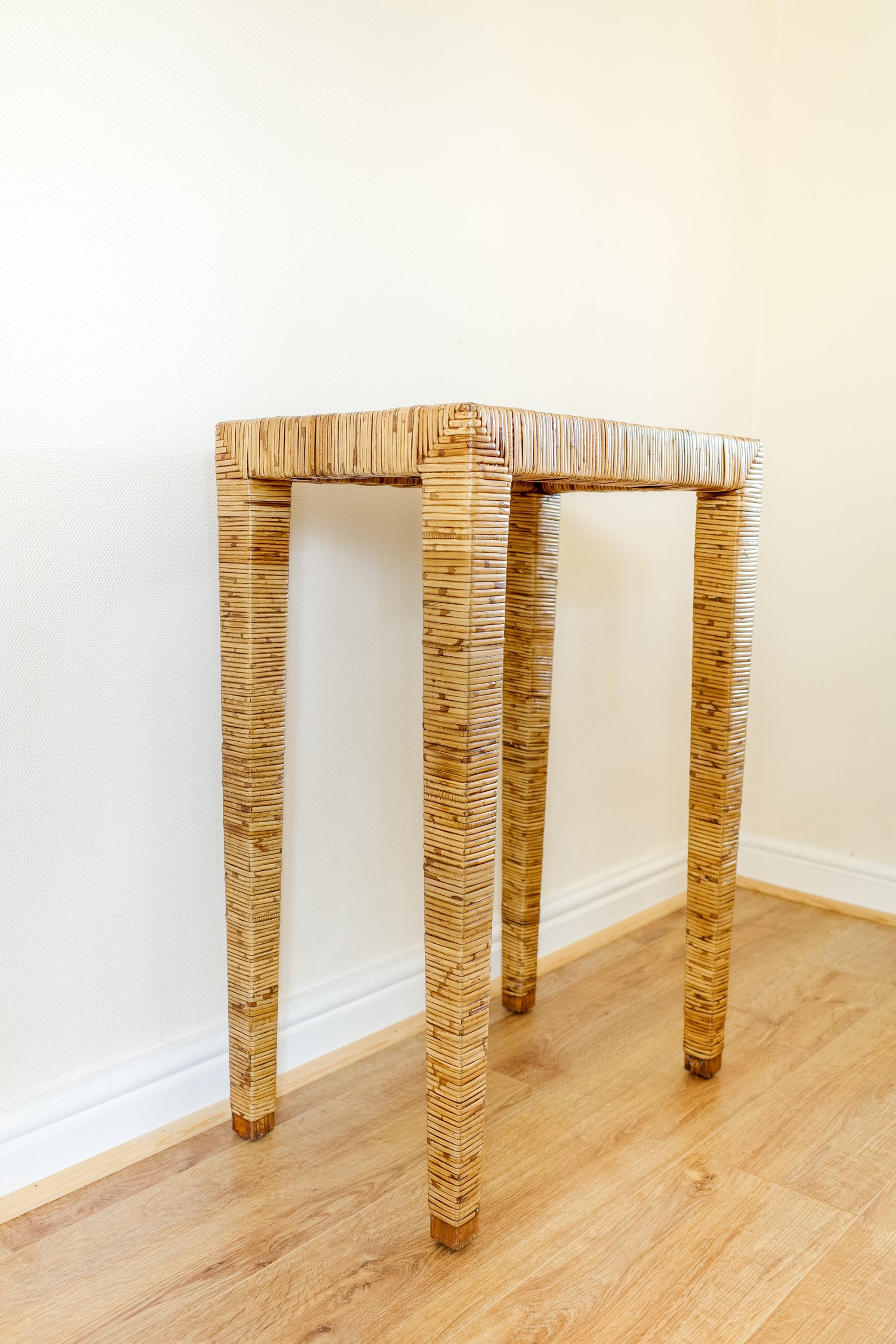 Wicker Tall Console Table / Lamp Table