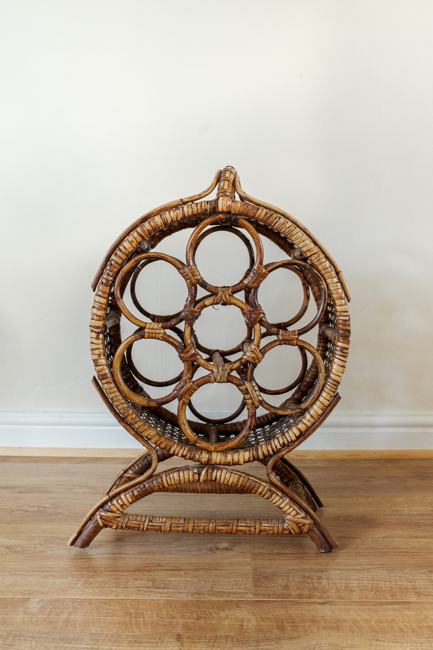 Large Bamboo 7 Wine Rack / Bottle Holder