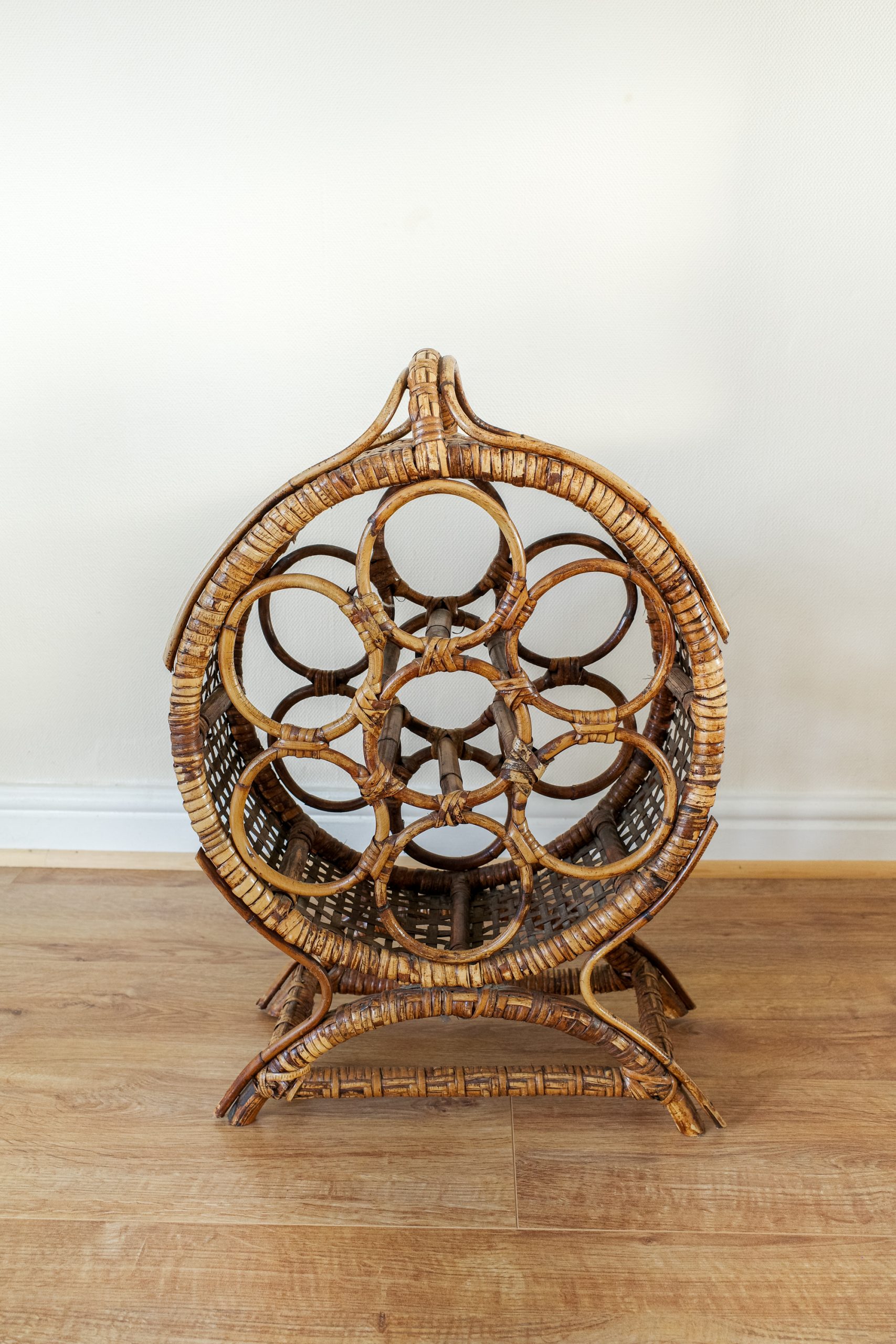 Large Bamboo 7 Wine Rack / Bottle Holder