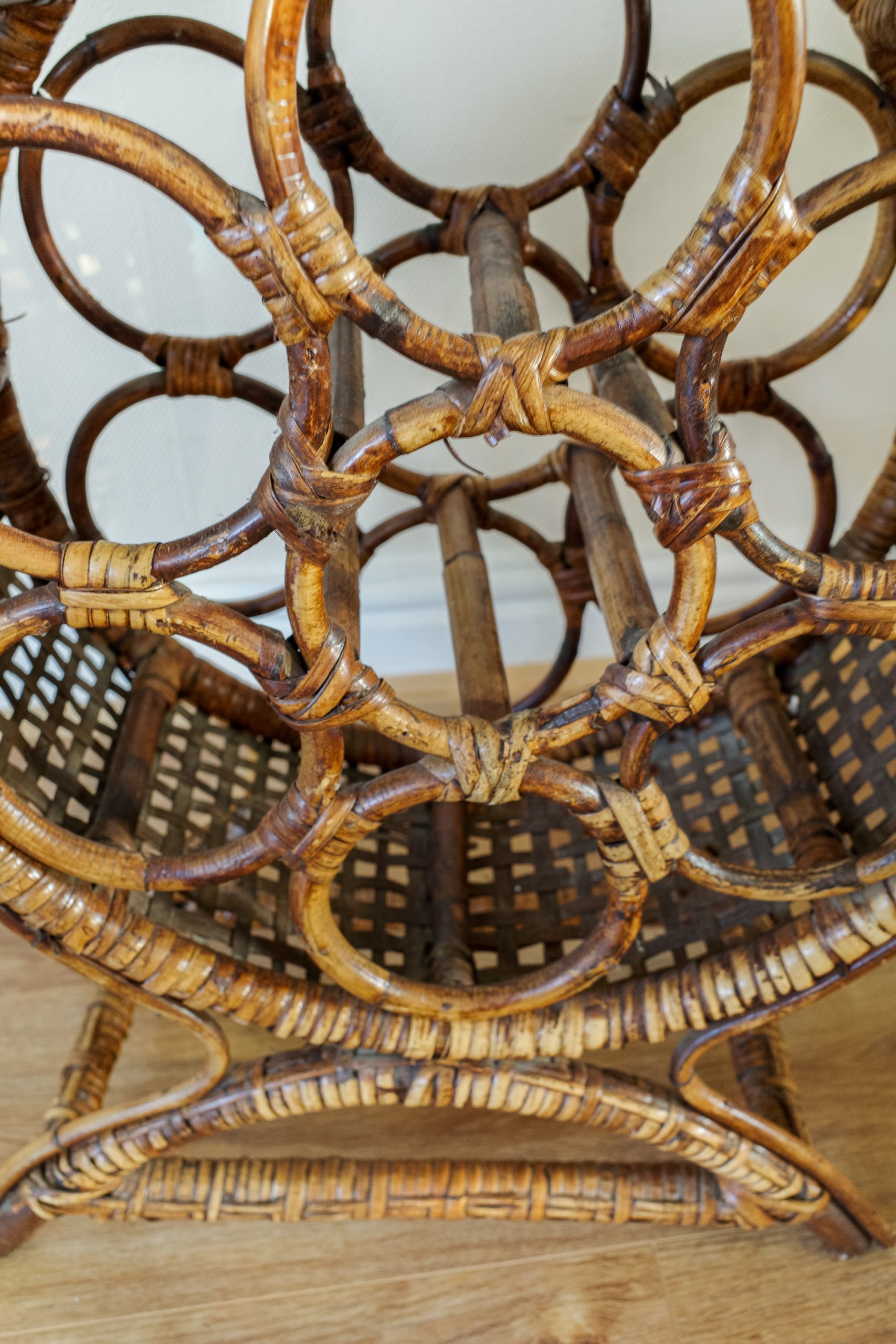 Large Bamboo 7 Wine Rack / Bottle Holder