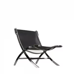 Vintage Italian Leather Scissor Chair Timeless by Antonio Citterio for Flexform, 1980s