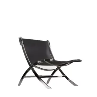 Vintage Italian Leather Scissor Chair Timeless by Antonio Citterio for Flexform, 1980s