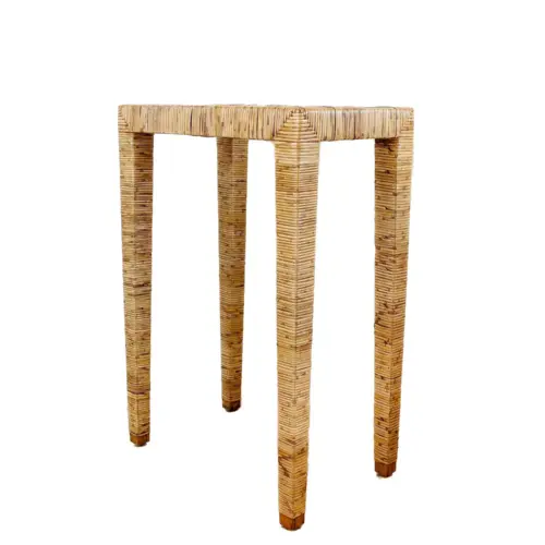 Wicker Tall Console Table / Lamp Table