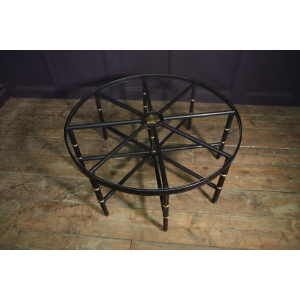 Stitched Leather And Brass Table By Jacques Adnet