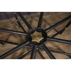 Stitched Leather And Brass Table By Jacques Adnet
