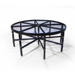 Stitched Leather And Brass Table By Jacques Adnet