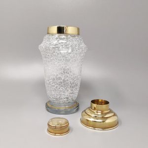 1960s Cocktail Shaker Set with Four Glasses. Made in Italy