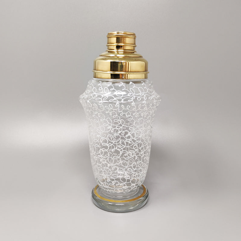 1960s Cocktail Shaker Set with Four Glasses. Made in Italy