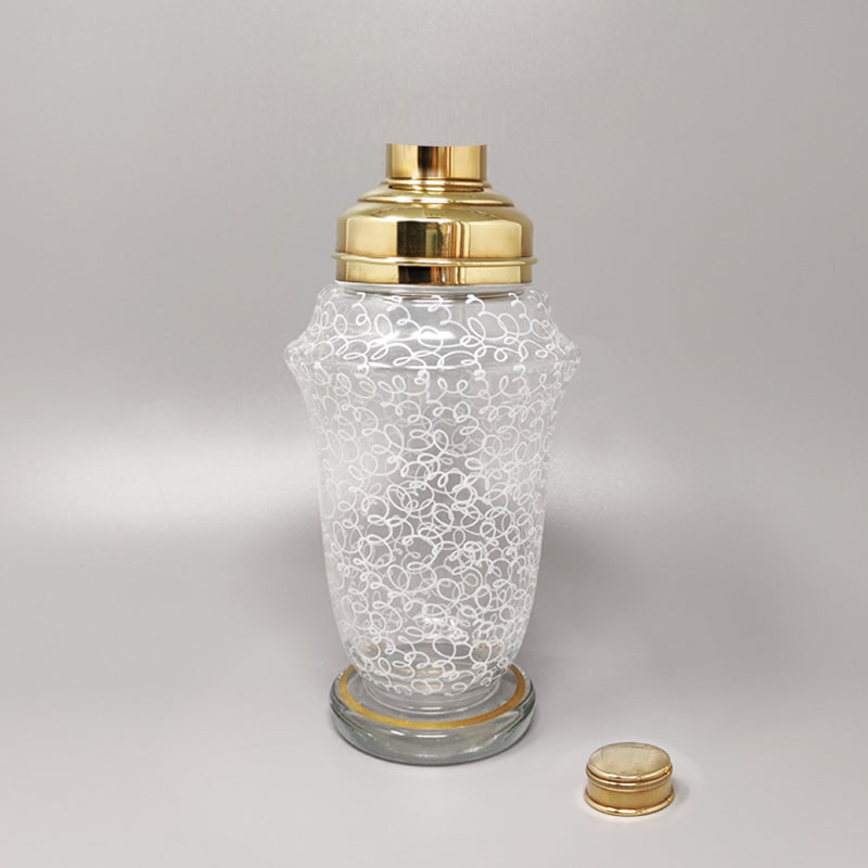 1960s Cocktail Shaker Set with Four Glasses. Made in Italy