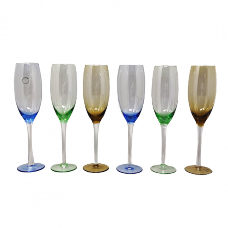 1970s Set of Six Murano Glasses by Nason