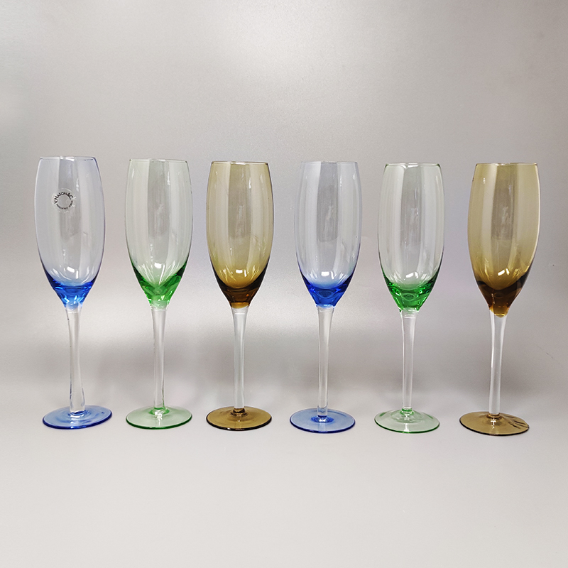1970s Set of Six Murano Glasses by Nason
