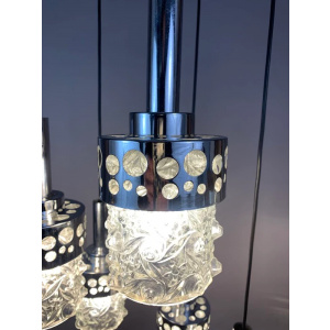 1970s Dutch RAAK Chrome Cascading Hanging Light