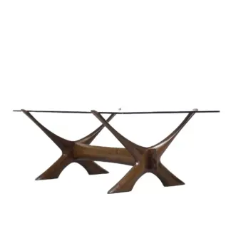 Mid-Century Modern Scandinavian Walnut Condor Coffee Table by Fredrik Schriever-Abeln for Örebro Glass, 1960s