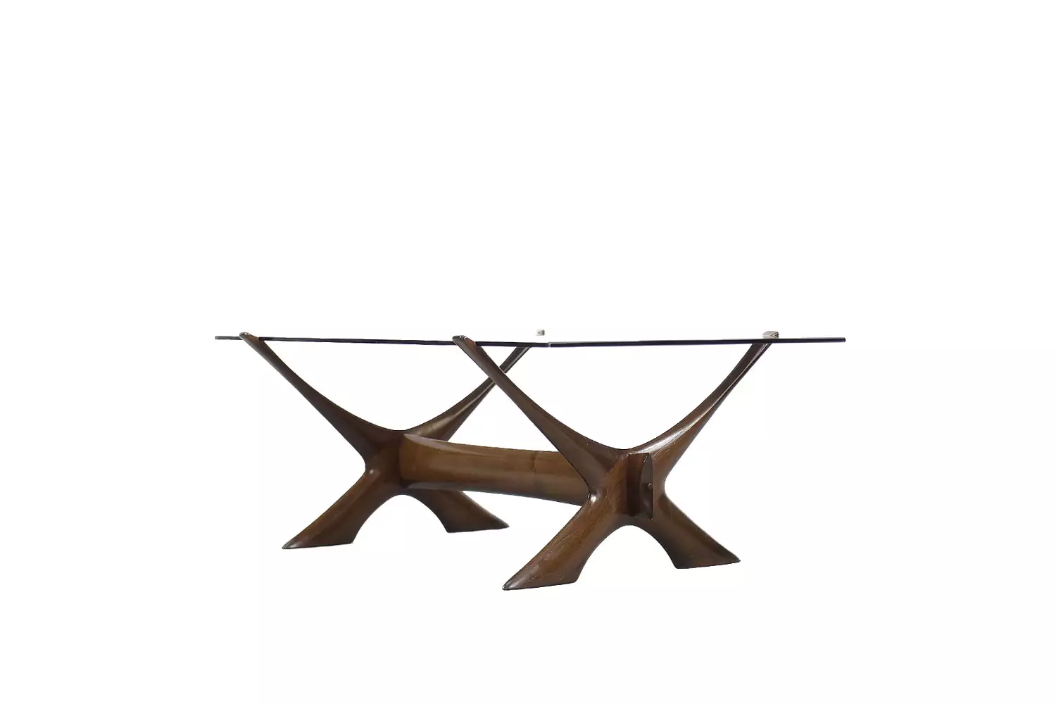 Mid-Century Modern Scandinavian Walnut Condor Coffee Table by Fredrik Schriever-Abeln for Örebro Glass, 1960s