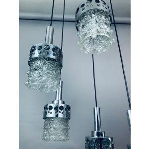 1970s Dutch RAAK Chrome Cascading Hanging Light