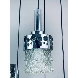 1970s Dutch RAAK Chrome Cascading Hanging Light