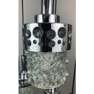1970s Dutch RAAK Chrome Cascading Hanging Light