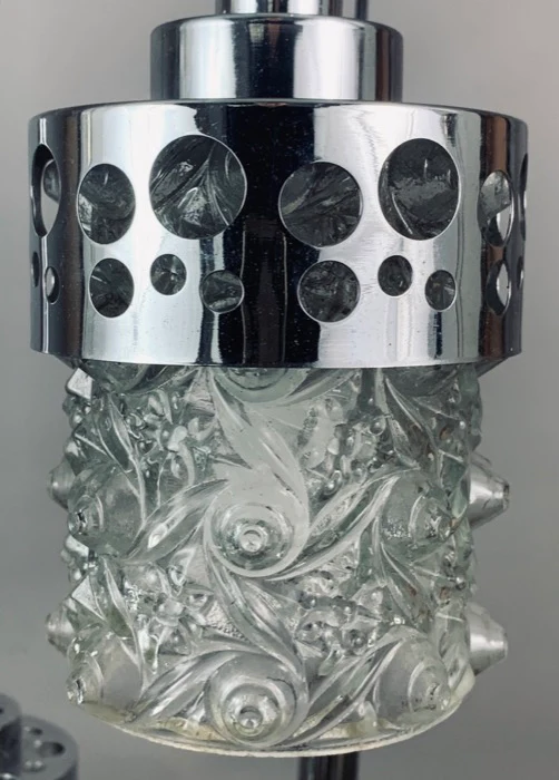 1970s Dutch RAAK Chrome Cascading Hanging Light
