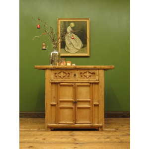 Antique Chinese Bleached Elm Altar Cabinet Late Qing Period 19th Century Cabinet