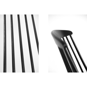 Vintage Swedish Wooden Black Rocking Chair Grandessa by Lena Larsson for Nesto, 1960s