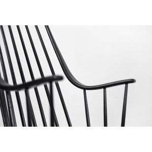 Vintage Swedish Wooden Black Rocking Chair Grandessa by Lena Larsson for Nesto, 1960s