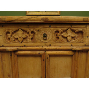 Antique Chinese Bleached Elm Altar Cabinet Late Qing Period 19th Century Cabinet
