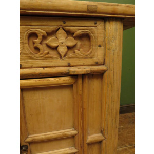 Antique Chinese Bleached Elm Altar Cabinet Late Qing Period 19th Century Cabinet
