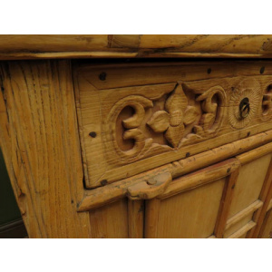Antique Chinese Bleached Elm Altar Cabinet Late Qing Period 19th Century Cabinet