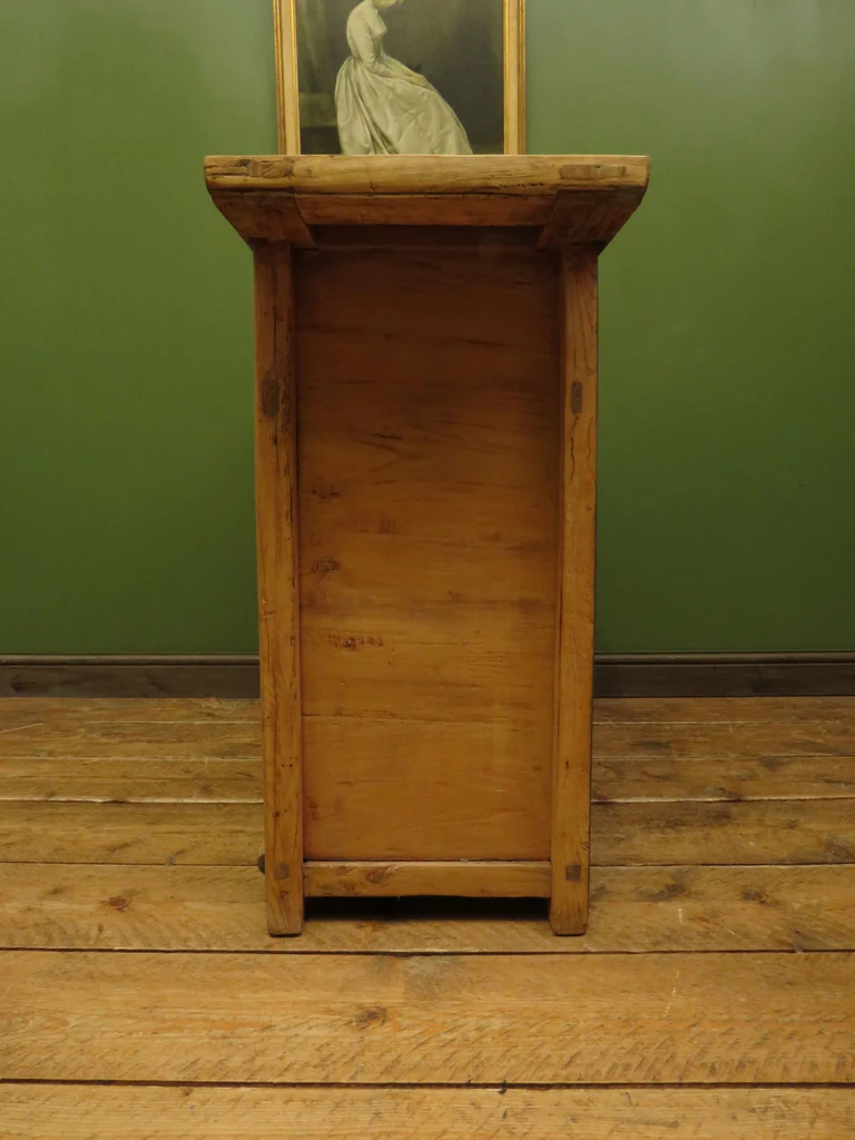 Antique Chinese Bleached Elm Altar Cabinet Late Qing Period 19th Century Cabinet