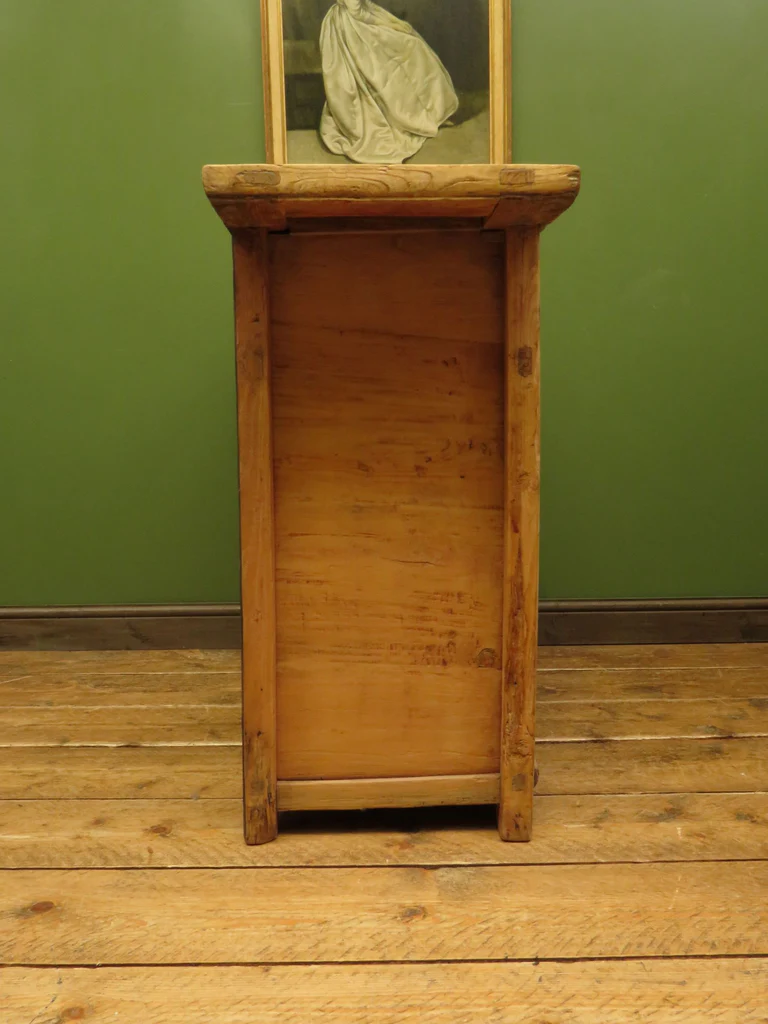 Antique Chinese Bleached Elm Altar Cabinet Late Qing Period 19th Century Cabinet