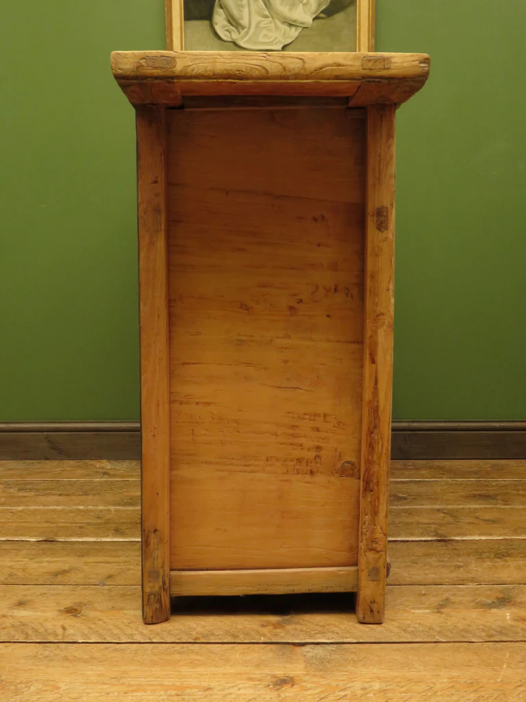 Antique Chinese Bleached Elm Altar Cabinet Late Qing Period 19th Century Cabinet