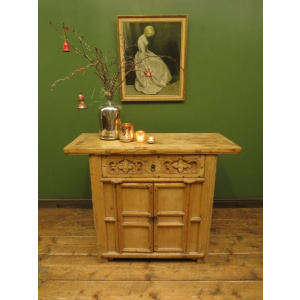 Antique Chinese Bleached Elm Altar Cabinet Late Qing Period 19th Century Cabinet