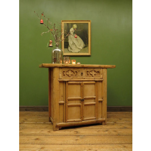 Antique Chinese Bleached Elm Altar Cabinet Late Qing Period 19th Century Cabinet