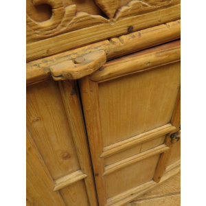 Antique Chinese Bleached Elm Altar Cabinet Late Qing Period 19th Century Cabinet