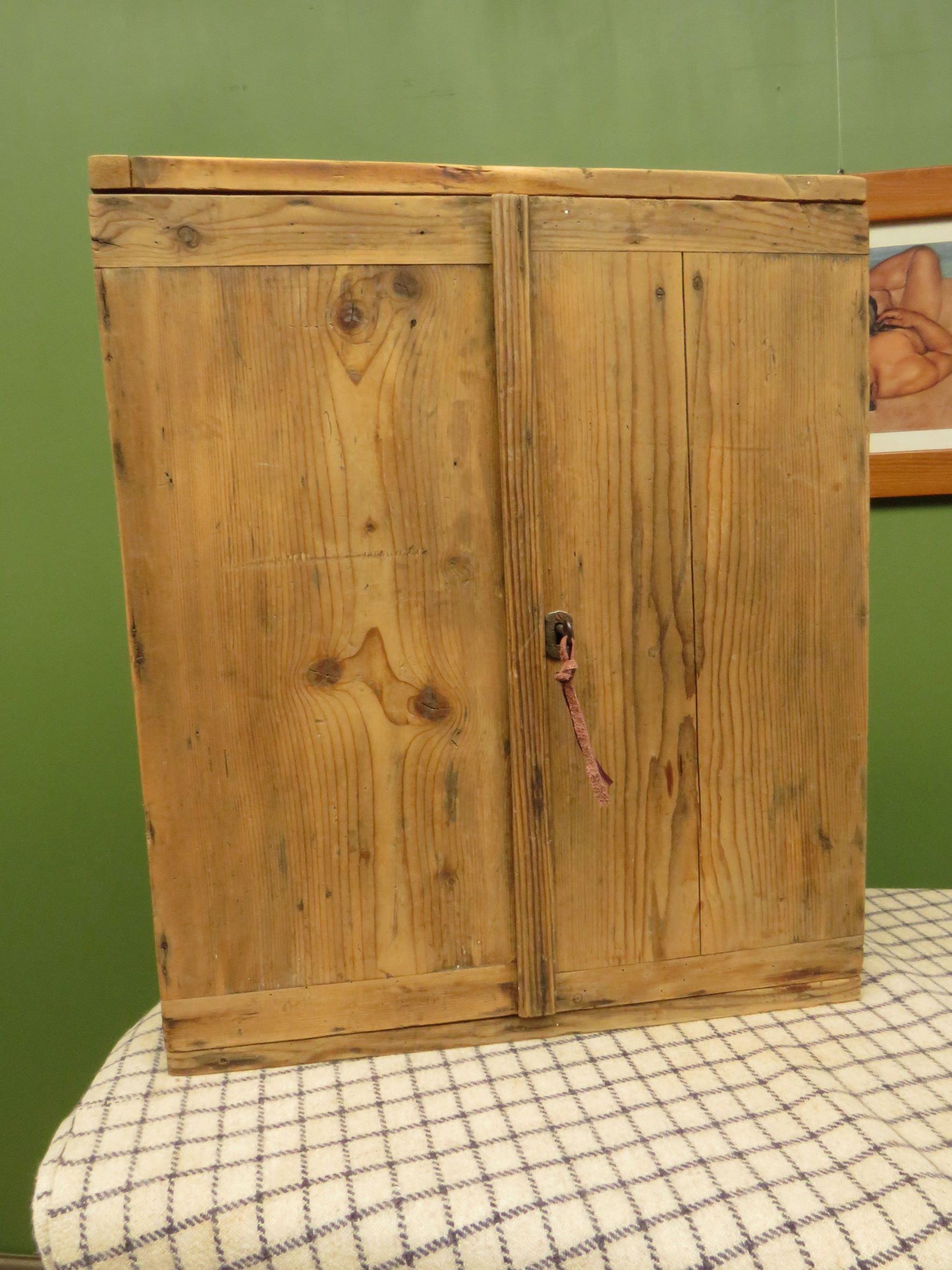 Antique Pine Scratch Built Carpenters Cabinet With Internal Drawers, Lockable