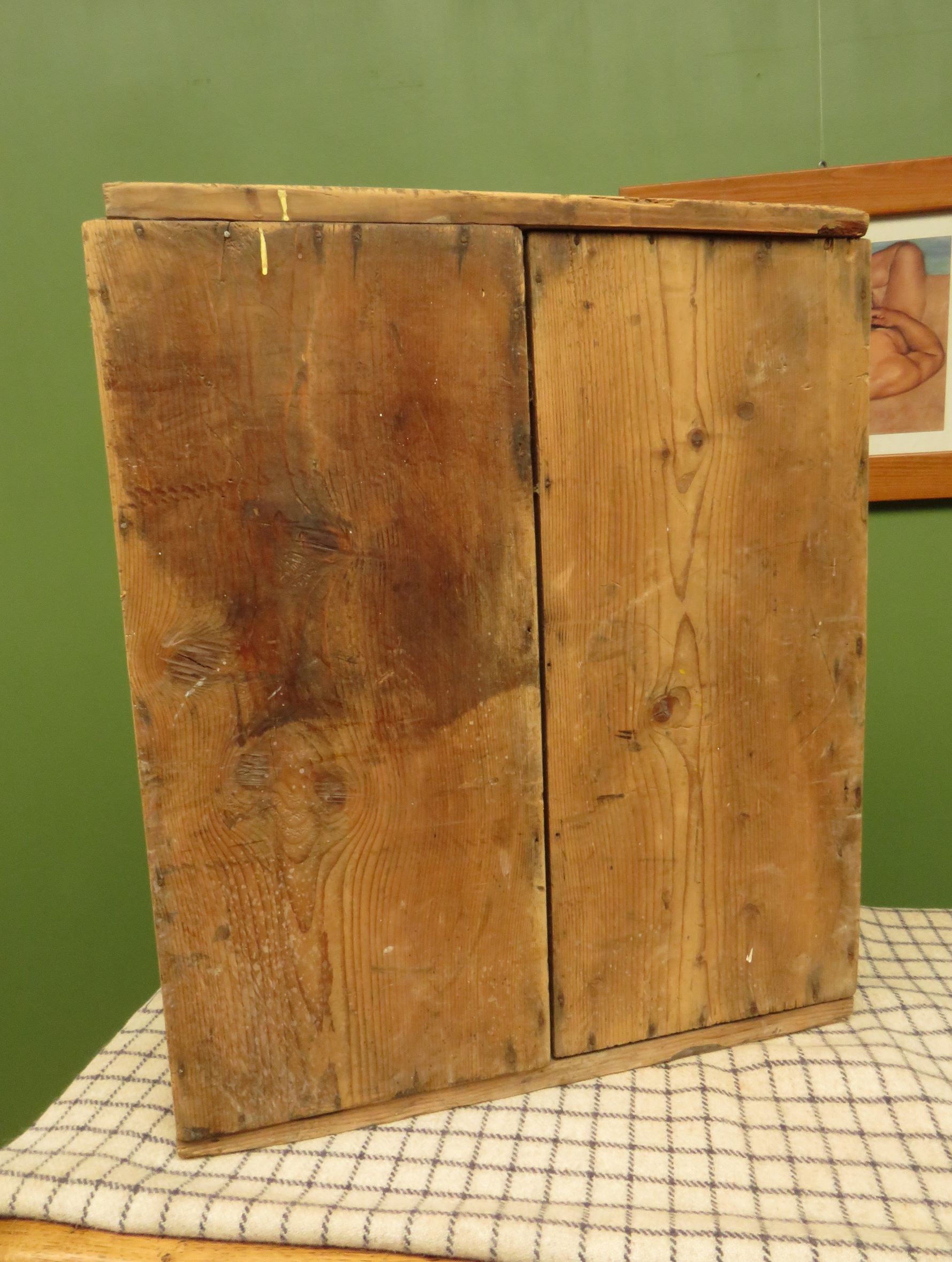 Antique Pine Scratch Built Carpenters Cabinet With Internal Drawers, Lockable